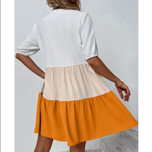 Boho Color Block Lace Oversized Dress - Picture 8 of 16